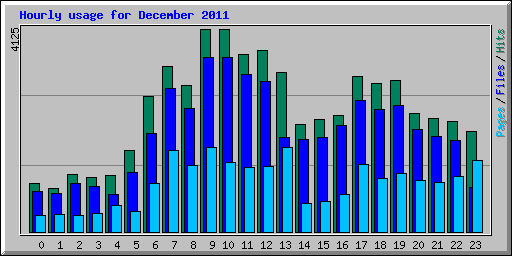 Hourly usage for December 2011