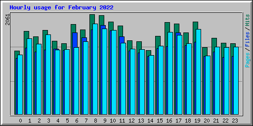 Hourly usage for February 2022