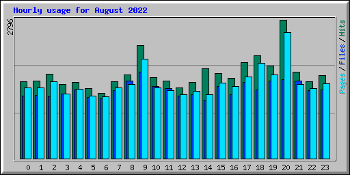 Hourly usage for August 2022