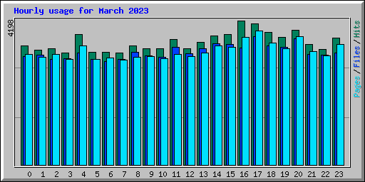 Hourly usage for March 2023