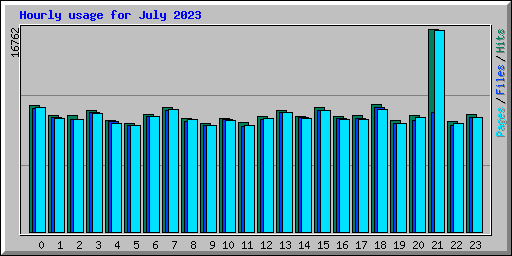 Hourly usage for July 2023