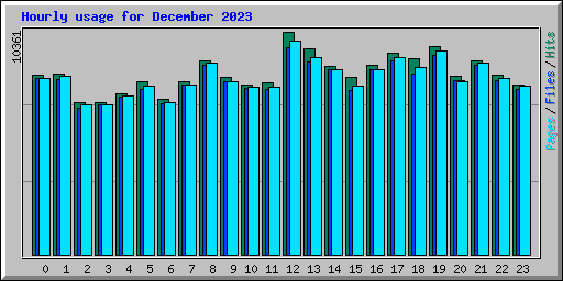 Hourly usage for December 2023